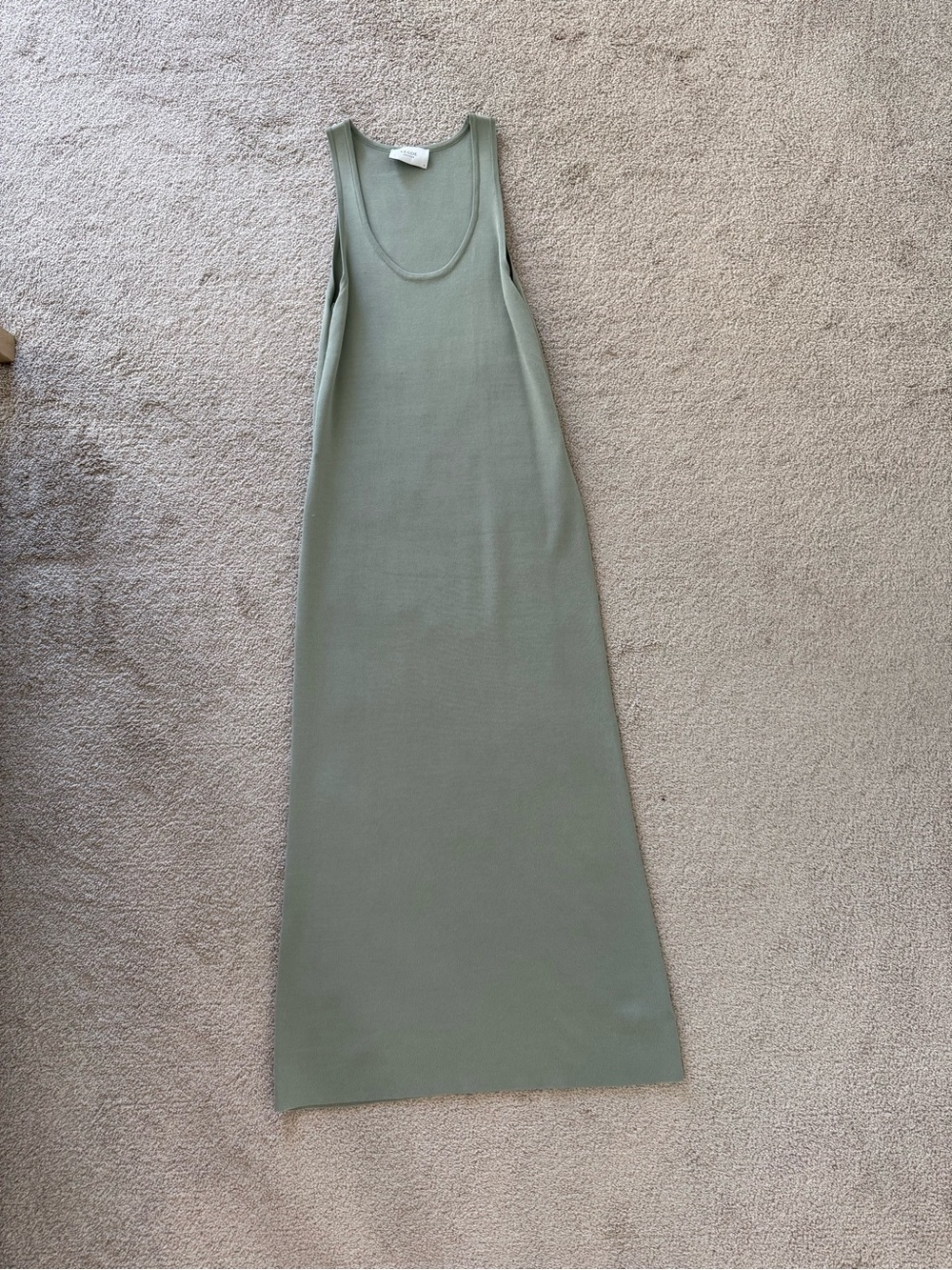 Legoe Heritage Maternity Olive Ribbed Maxi Tank Dress